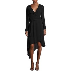 H by Halston black wrap dress